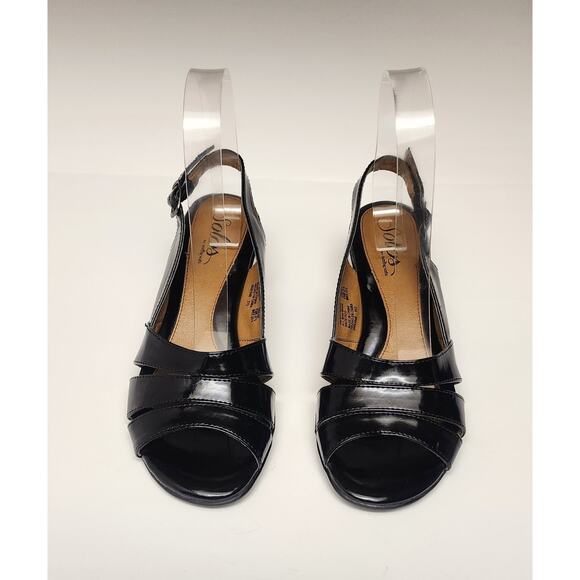SOFTSPOTS BLACK PEEP-TOE SLINGBACK SANDAL SHOES SIZE US 6 - Picture 3 of 15
